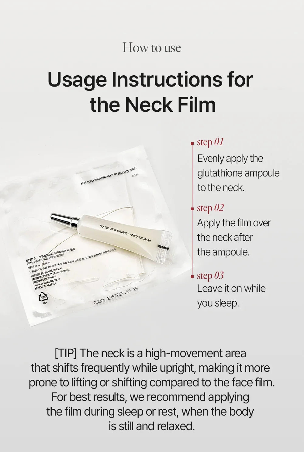 House of B Glutathione Neck Film House of B