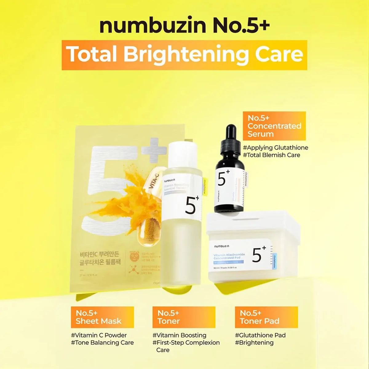 numbuzin No.5+ Glutathione Vitamin Concentrated Toner numbuzin