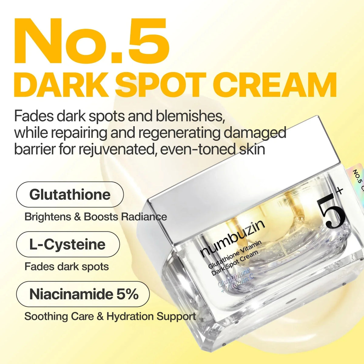 numbuzin No.5+ Glutathione Vitamin Dark Spot Cream numbuzin