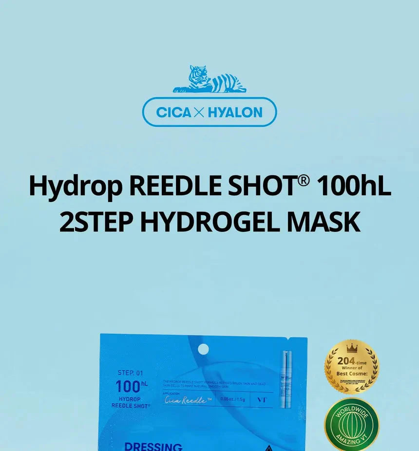 VT COSMETICS HYDROP REEDLE SHOT 100hL 2 STEP MASK VT COSMETICS