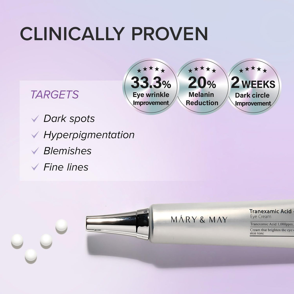mary&may tranexamic acid + glutathione eye cream MARY&MAY