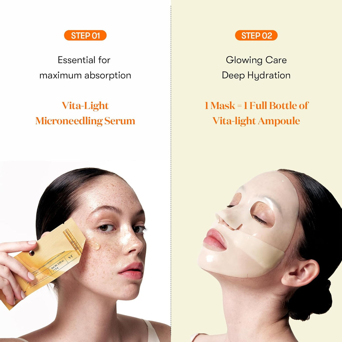 VT COSMETICS VITA-LIGHT REEDLE SHOT 100 2STEP HYDROGEL MASK VT COSMETICS