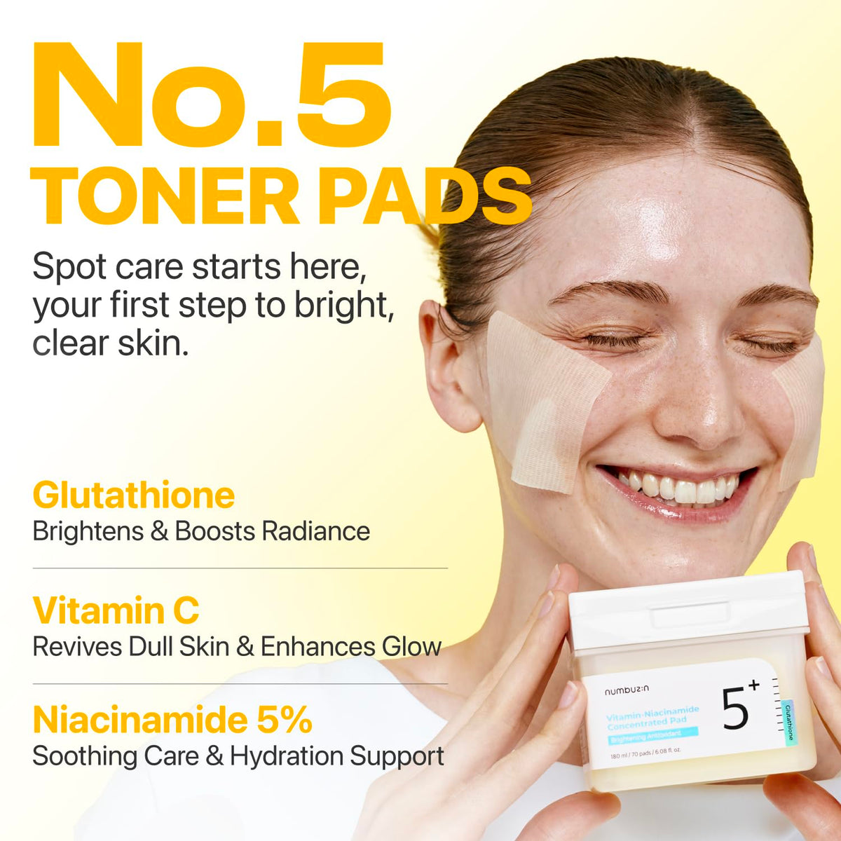 numbuzin No.5+ Glutathione Vitamin Concentrated Toner Pads numbuzin