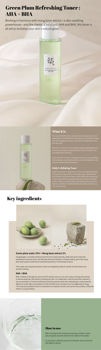 Beauty of Joseon Refreshing Toner: Green Plum + AHA + BHA STORE K BEAUTY