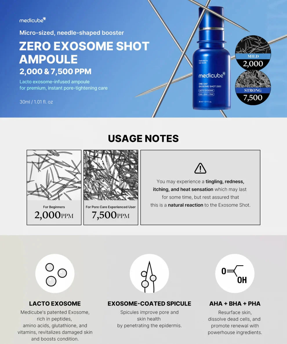 medicube One Day Exosome Shot Pore Ampoule 2000 medicube