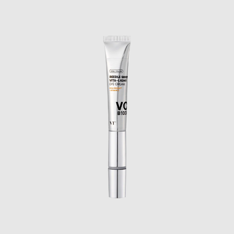 VT Cosmetics Reedle Shot Vita-Light Eye Cream tube for brightening and hydrating under-eye care.
