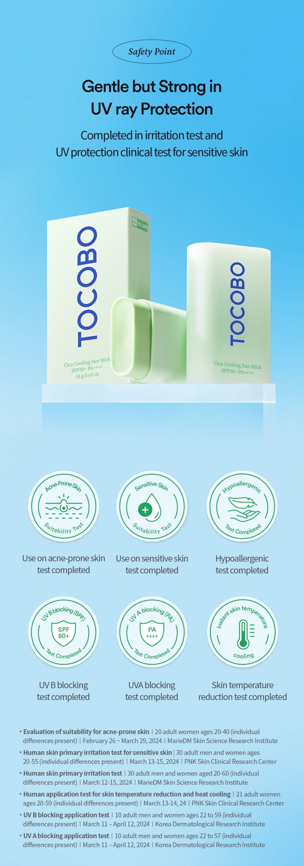 TOCOBO Cica Cooling Sun Stick SPF50+ PA++++ TOCOBO