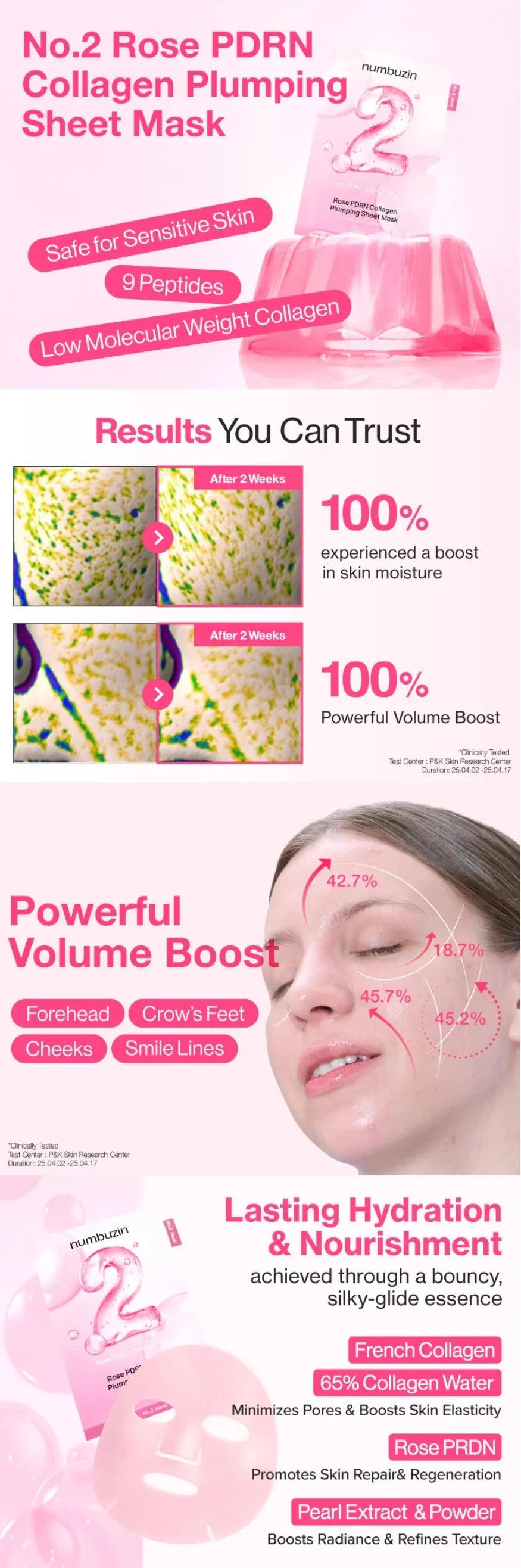 numbuzin No.2 Rose PDRN Collagen Plumping Sheet Mask numbuzin