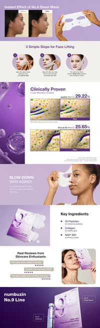 numbuzin No.9 NAD Bio Lifting Full Cover Facial Mask (4EA) numbuzin